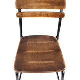 English Elm Commercial Grade 2 Pack Commercial Grade Solid Wood Bar Stools with Black Metal Frames and Finish