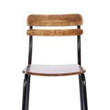 English Elm Commercial Grade 2 Pack Commercial Grade Solid Wood Bar Stools with Black Metal Frames and Finish