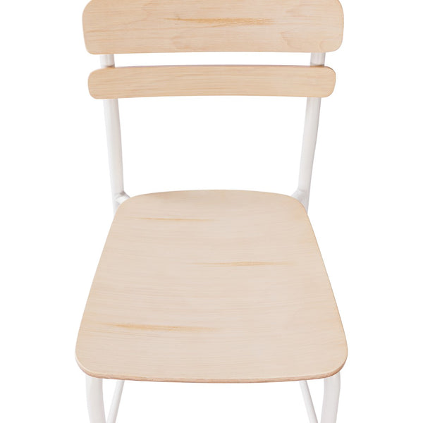English Elm Commercial Grade 2 Pack Commercial Grade Solid Wood Bar Stools with Metal Frames and Finish