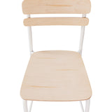 English Elm Commercial Grade 2 Pack Commercial Grade Solid Wood Bar Stools with Metal Frames and Finish