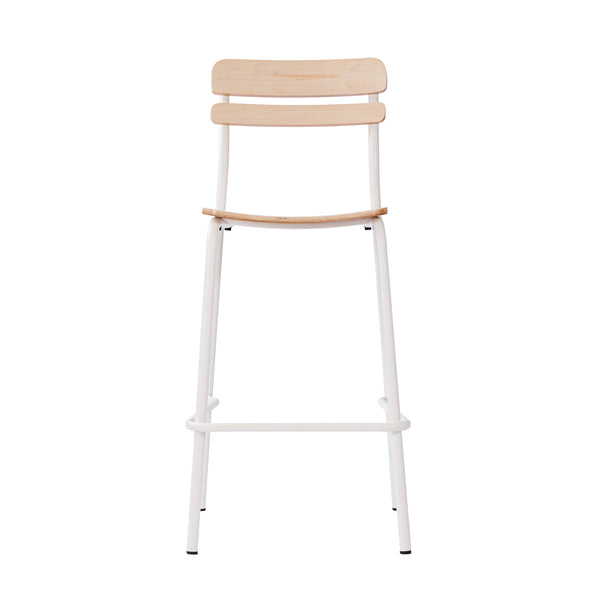 English Elm Commercial Grade 2 Pack Commercial Grade Solid Wood Bar Stools with Metal Frames and Finish