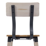 English Elm Commercial Grade 2 Pack Commercial Grade Rustic Industrial Wood Dining Chair