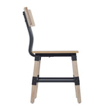 English Elm Commercial Grade 2 Pack Commercial Grade Rustic Industrial Wood Dining Chair