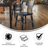 English Elm Commercial Grade 2 Pack Commercial Grade Rustic Industrial Wood Dining Chair