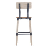 English Elm Commercial Grade 2 Pack Commercial Grade Rustic Industrial Wood Dining Barstool