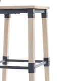 English Elm Commercial Grade 2 Pack Commercial Grade Rustic Industrial Wood Dining Barstool