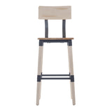 English Elm Commercial Grade 2 Pack Commercial Grade Rustic Industrial Wood Dining Barstool