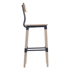 English Elm Commercial Grade 2 Pack Commercial Grade Rustic Industrial Wood Dining Barstool