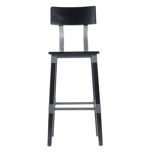English Elm Commercial Grade 2 Pack Commercial Grade Rustic Industrial Wood Dining Barstool