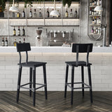 English Elm Commercial Grade 2 Pack Commercial Grade Rustic Industrial Wood Dining Barstool