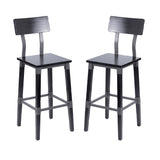 English Elm Commercial Grade 2 Pack Commercial Grade Rustic Industrial Wood Dining Barstool