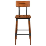 English Elm Commercial Grade 2 Pack Rustic Antique Industrial Wood Dining Barstool