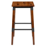 English Elm Commercial Grade 2 Pack Rustic Antique Industrial Wood Dining Backless Barstool