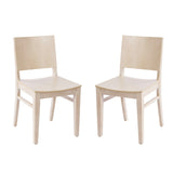 English Elm Commercial Grade 2 Pack Commercial Grade Solid Wood Dining Chairs with Curved Backrests and Finish