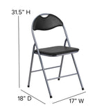 English Elm Commercial Grade 2 Pack Series Vinyl Metal Folding Chair with Carrying Handle