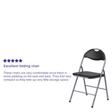 English Elm Commercial Grade 2 Pack Series Vinyl Metal Folding Chair with Carrying Handle