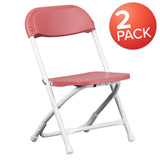 English Elm Commercial Grade 2 Pack Kids Plastic Folding Chair