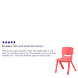 English Elm Commercial Grade 2 Pack Plastic Stackable School Chair with 12" Seat Height