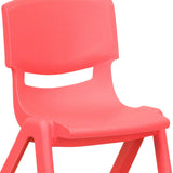 English Elm Commercial Grade 2 Pack Plastic Stackable School Chair with 12" Seat Height