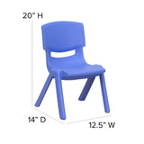 English Elm Commercial Grade 2 Pack Plastic Stackable School Chair with 10.5'' Seat Height