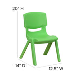 English Elm Commercial Grade 2 Pack Plastic Stackable School Chair with 10.5'' Seat Height