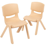 English Elm Commercial Grade 2 Pack Plastic Stackable School Chair with 10.5" Seat Height