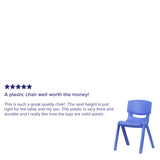 English Elm Commercial Grade 2 Pack Plastic Stackable School Chair with 13.25" Seat Height