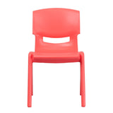 English Elm Commercial Grade 2 Pack Plastic Stackable School Chair with 15.5" Seat Height