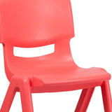 English Elm Commercial Grade 2 Pack Plastic Stackable School Chair with 15.5" Seat Height