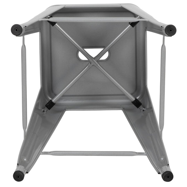 English Elm Commercial Grade Cierra 24" High Metal Counter-Height, Indoor Bar Stool in - Stackable Set of 4