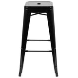 English Elm Commercial Grade Cierra 30" High Metal Indoor Bar Stool in - Stackable Set of 4