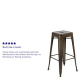 English Elm Commercial Grade Cierra 30" High Metal Indoor Bar Stool in - Stackable Set of 4