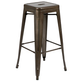 English Elm Commercial Grade Cierra 30" High Metal Indoor Bar Stool in - Stackable Set of 4