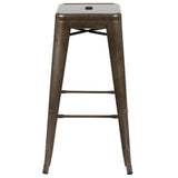 English Elm Commercial Grade Cierra 30" High Metal Indoor Bar Stool in - Stackable Set of 4