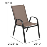 English Elm Commercial Grade 4 Pack Series Outdoor Stack Chair with Flex Comfort Material and Metal Frame