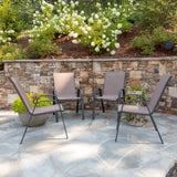 Outdoor Stack Chairs 4-Pack: Commercial Grade, Flex Comfort Material, Metal Frame