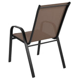 English Elm Commercial Grade 4 Pack Series Outdoor Stack Chair with Flex Comfort Material and Metal Frame