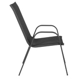 English Elm Commercial Grade 4 Pack Series Outdoor Stack Chair with Flex Comfort Material and Metal Frame