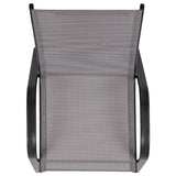 English Elm Commercial Grade 4 Pack Series Outdoor Stack Chair with Flex Comfort Material and Metal Frame