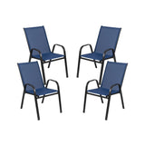 English Elm Commercial Grade 4 Pack Series Outdoor Stack Chair with Flex Comfort Material and Metal Frame