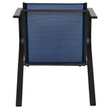 English Elm Commercial Grade 4 Pack Series Outdoor Stack Chair with Flex Comfort Material and Metal Frame