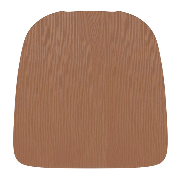 English Elm Commercial Grade Set of 4 Poly Resin Wood Seat with Rounded Edges for Colorful Metal Chairs and Stools