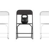 English Elm Commercial Grade Big and Tall Commercial Folding Chair - Extra Wide 650LB. Capacity - Durable Plastic - , 4-Pack