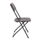 English Elm Commercial Grade Big and Tall Commercial Folding Chair - Extra Wide 650LB. Capacity - Durable Plastic - , 4-Pack