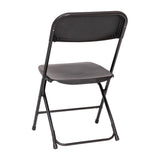 English Elm Commercial Grade Big and Tall Commercial Folding Chair - Extra Wide 650LB. Capacity - Durable Plastic - , 4-Pack