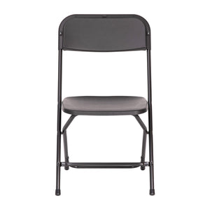 English Elm Commercial Grade Big and Tall Commercial Folding Chair - Extra Wide 650LB. Capacity - Durable Plastic - , 4-Pack