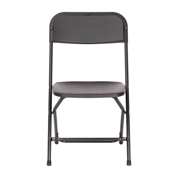 English Elm Commercial Grade Big and Tall Commercial Folding Chair - Extra Wide 650LB. Capacity - Durable Plastic - , 4-Pack