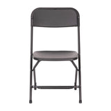 English Elm Commercial Grade Big and Tall Commercial Folding Chair - Extra Wide 650LB. Capacity - Durable Plastic - , 4-Pack