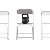 English Elm Commercial Grade Big and Tall Commercial Folding Chair - Extra Wide 650LB. Capacity - Durable Plastic - , 4-Pack