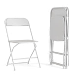 English Elm Commercial Grade Big and Tall Commercial Folding Chair - Extra Wide 650LB. Capacity - Durable Plastic - , 4-Pack